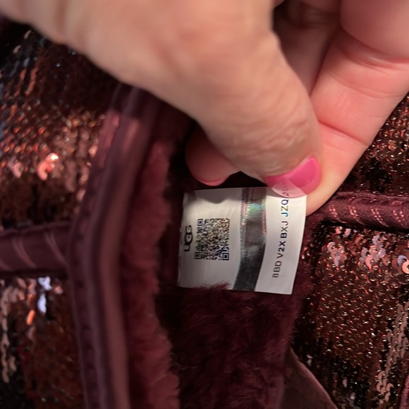 Ugg classic ultra mini mirror ball sequin cold weather bootie boot wild grape - Picture 4 of 6